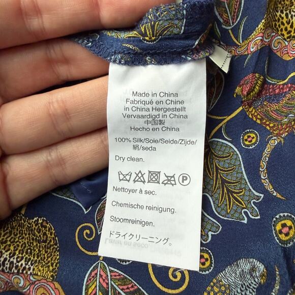 J.Crew 100% Silk Easy Pant in Botanical Cheetah Print Size 2 - Picture 6 of 7